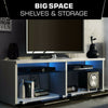 Modern TV Unit Stand Cabinet Black Sideboard High Gloss Doors w/ RGB LED Lights