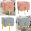 Retro Storage Ottoman Stool Box Upholstered Footstool Velvet Pouffe Padded Chair
