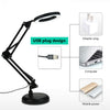 LED Desk Lamp Magnifying Magnifier Glass With Light Stand Clamp For Repair Read