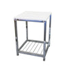 Bathroom Stool/Dressing Stool-White Top & Silver Base-WST06W