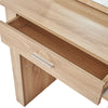 Modern Oak Dressing Table Jewelry Makeup Desk w/ Large Sliding Mirror & Drawer