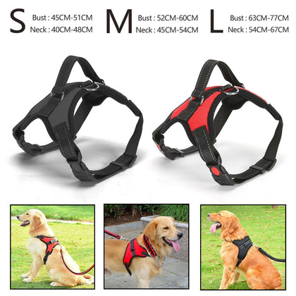 Non-Pull Dog Harness Adjustable Pet Puppy Walking Strap Vest Soft Chest Belt UK
