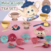 Kids Party Time Tea Pot Set Role Pretend Play Toy Playset Gift with Sound 14Pcs