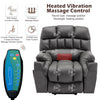 Electric Riser Recliner Chair Fabric Massage Heat Single Sofa Armchair Grey