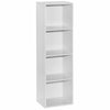 Cube Bookcase 4 Tier Shelf Display Wood Furniture Storage Unit White