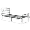 Black Metal Bed Frames Single/Double Bed Frame 3ft,4ft6 Bedframe Bedstead Stable