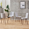 4 Pcs Fabric Dining Chairs Padded Metal Legs Kitchen Lounge Home Office UK Grey