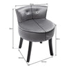 Velvet Dressing Table Stool Bedroom Vanity Makeup Stool Bedroom Chair Gray HT