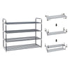 4-Tier Shoe Rack Metal Storage Shelves Hold up to 20 Pairs of Shoes Grey LSA14G