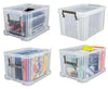 Space Saving 5Litre Clear Plastic Storage Boxes Stackable Stacking Clip Lock Lid