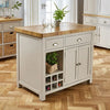 Cotswold Grey Painted Kitchen Island with Solid Oak Top - CG62-F876