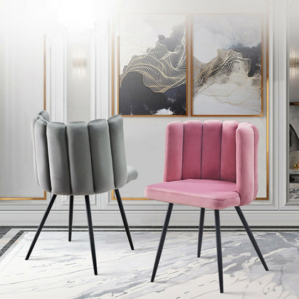 Set of 2 Modern Home Dining Chairs Petal Design Armchairs Lounge Accent Chairs