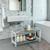 LYNEN 2 TIER NATURAL BAMBOO SHOE RACK ORGANISER STAND STORAGE SHELF UNIT
