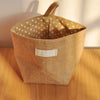 Retro Jute Cotton Lining Sundries Basket Mini Desktop Storage Bags Hanging Bag