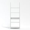 Contemporary Ladder Style Bookcase 4 Shelf Unit in Black Grey Oak White