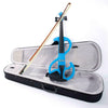 Blue 4/4 Electric Silent Violin Fiddle w/Case Bow Rosin Earphone Connecting Line