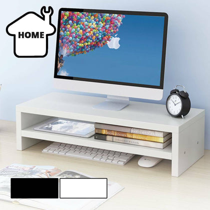 Wooden Desktop Monitor Stand Rack Laptop Computer Screen Riser Home Office