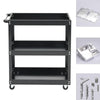 Rolling 3 Tier Tools Storage Trolley Cart Workshop Garage Organizer Shelf Rack