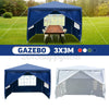 3X3M Garden Up Metal Marquee Gazebo Wedding Canopy Heavy Duty Party Tent 4 Sides