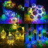 50 LED Moroccan Solar Garden String Lights Hanging Lantern Fairy Light Outdoor