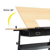 Adjustable Drawing Table Draft Artist Office Desk with Retractable Board Stool