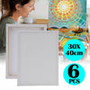 6 Pack Blank Artist Canvas Art Board Plain Painting Stretched Framed 40x50CM