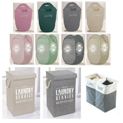 LARGE LAUNDRY BASKETS Hamper Bin Washing Clothes Sorter Foldable Storage