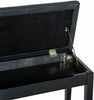 Luxury Black Faux Leather Piano Keyboard Stool Bench Seat with Storage Brand New