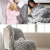 150*200 Multicolor Knitted Blankets Hand Knit Sofa Blanket thick warm Chunky