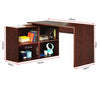 Computer Desk With Shelves L-shaped Corner PC Table Home Office Workstation