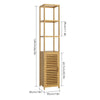 Bathroom Tall Cabinet 3-Tier Bamboo Shelves Storage Uint Cupboard Shelving