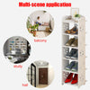 5/6/7/8 Tiers Shoe Storage Rack Single Row PVC Wood Shelf Holder Cabinet Unit