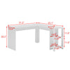 L-shaped Computer Desk Corner PC Table Workstation Home Office Study w/ Shelves