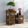 Bedside Table Cabinet Nightstand Bamboo Bedroom Furniture With Drawer & Shelf