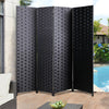 Folding Room Divider 4 Panel Woven Partition Privacy Screen Wall Free Standing