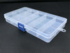 3 x Transparent 15 Removable Section Compartment Organiser Box Plastic divider