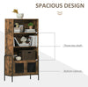 Vintage Industrial Bookcase Cabinet Tall Display Storage Shelving Unit Furniture