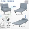 Folding 5 Position Steel Convertible Sleeper Bed Sofa Chair Lounge- Blue