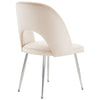 Velvet Dining Chairs Set of 2 Upholstered Seat Accent Chair Kitchen Chairs Beige