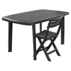 Large Rectangle Collapsible Garden Table Plastic Patio Deck Furniture Outdoor