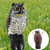 Realistic Owl Decoy With Rotating Head Bird Pigeon Crow Scarer Scarecrow