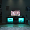 TV Cabinet White/Black TV Unit Entertainment High Gloss Doors LED RGB 2 Drawers