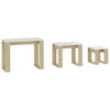 Living Room Modern Nesting Tables 3 pcs Oak and White Chipboard