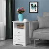 Black Bedside Cabinet with 2 Drawers & Shelf,Nightsta