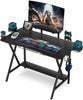 Gaming Desk Computer Table w/ Monitor Stand & Cup Holder & Headphone Hook-UK