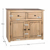 Sideboard 2 Door 2 Drawer Solid Waxed Pine Rustic Storage Furniture Unit