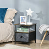 Industrial Bedside Table Drawer Shelf Storage Vintage Metal Retro Side End Table
