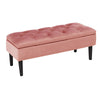 Storage Bench Ottoman Velvet Upholstered Tufted Bedroom Pouffe Stool Piano Seat