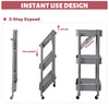 3 Tier Kitchen Trolley Cart Handle Slim Rolling Wheel Storage Basket Rack Salon