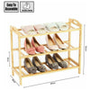 3 Tier Bamboo Shoe Rack 3 Tier Bamboo Stand Shoe Organiser Storage Shelf Unit